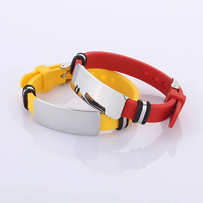 

Fashion Couple Wristband Personalized Customization Stainless Steel Silicone Multi-color Wristband Valentine's Day Gifts Jewelry