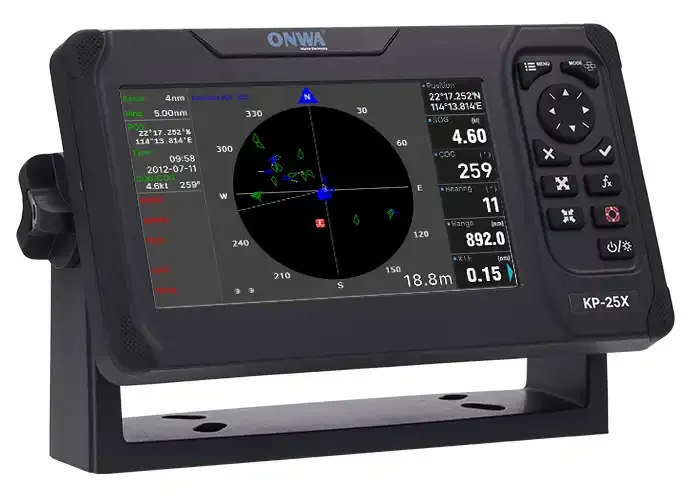ONWA KP-25X 5-inch IP66 Marine GPS Chart Plotter  4-IN-1 with Echo Sounder with AIS Built-in Fish Finder with TRANSDUCERS