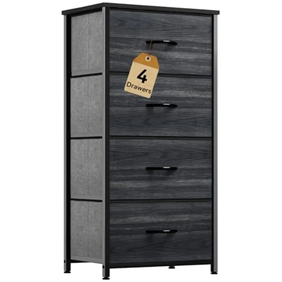 

DWVO 4 Drawers Dresser Dresser for Bedroom Fabric Storage Tower Chest of Drawers Organizer Unit for Closets Living Room Sturdy