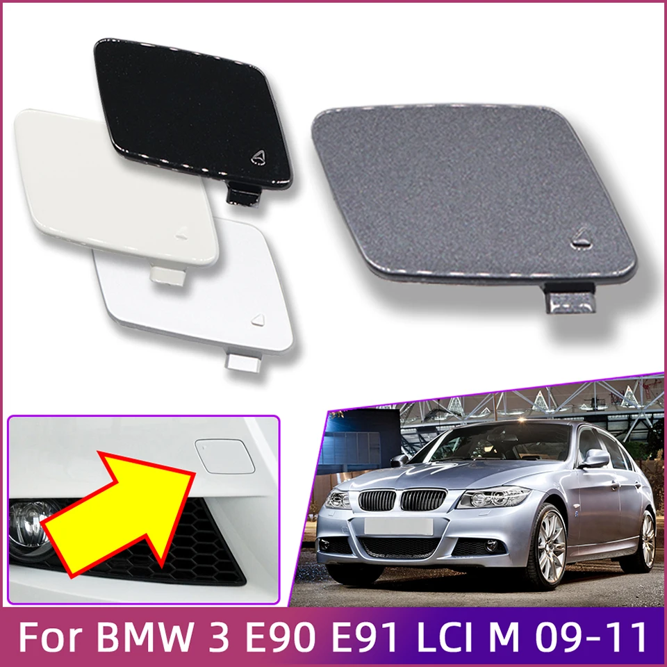 Front Bumper Tow Hook Eye Cover For BMW 3 LCI E90 E91 2009 2010 2011 2012 M SPORT 51117891391 Towing Hauling Trailer Lid Trim
