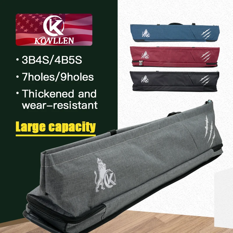 

KONLLEN Cue Case 1/2 Billiard High Capacity Cue Bag 7/9 Holes 3x4 4x5 Soft Bag Pool Cue Cover Convenient Billiards Accessories