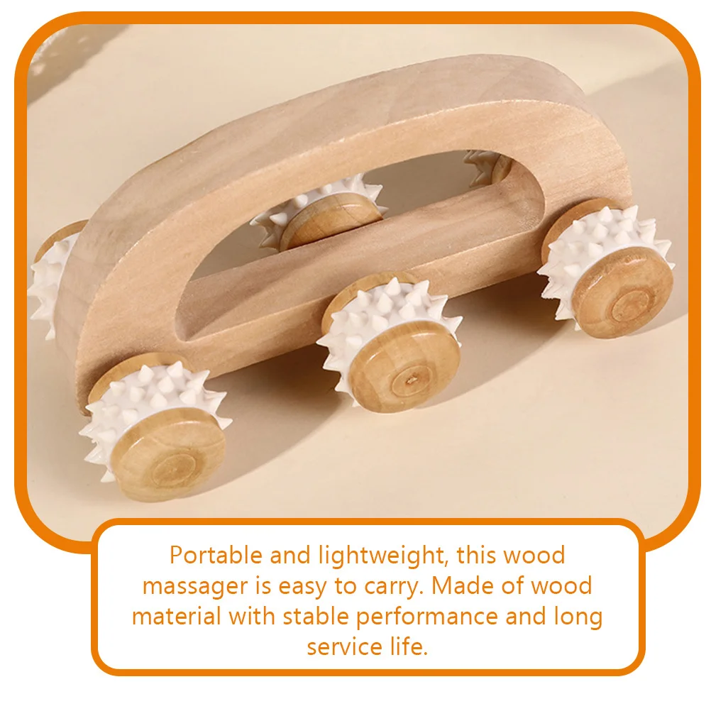 

Ручной деревянный массажный роликовый массажер для мышц тела, стимуляция глубоких тканей, улучшение потока крови, облегчение боли и суставов