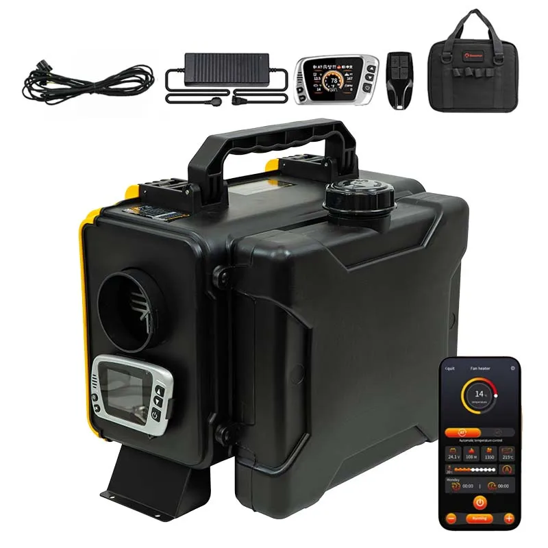 Riscaldatore Diesel HTB1 8KW 12V/220V, Riscaldatore ad Aria Diesel per Auto, Modalità di Riscaldamento Rapido e Ventilazione, Interruttore LCD per Camion, Tenda, Fabbrica, Camper