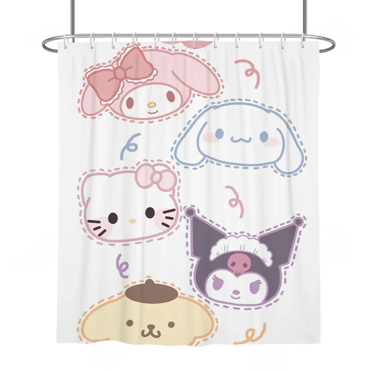 Sanrios Pochacco Kuromi Cinnamoroll Kawaii Anime Cartoon 180*180 Bathroom Curtains Shower Curtain Decor Waterproof Anti-mildew