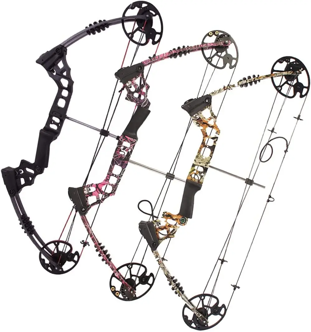 Archery Compound Bow 20-70 lbs Adjustable, IBO Arrow Speed 310fps, Hunting Bows for Adults and Teens Shooting (Camo), Purple