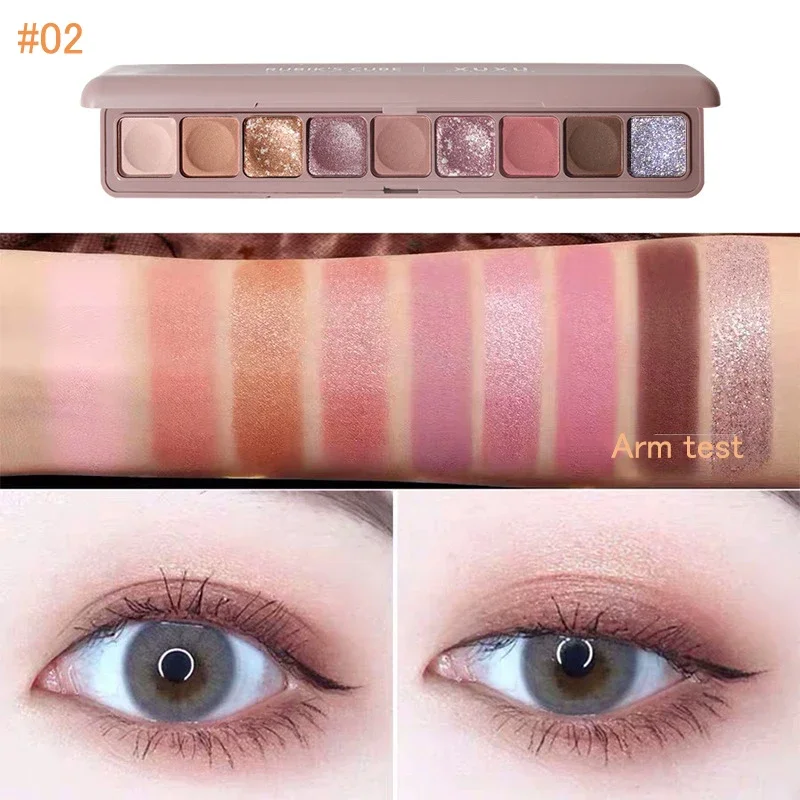 9 Colors Makeup Eyeshadow Palette Waterproof Long-lasting Eyes Make Up Matte Shimmer Glitter Eyeshadow Palette Cosmetics