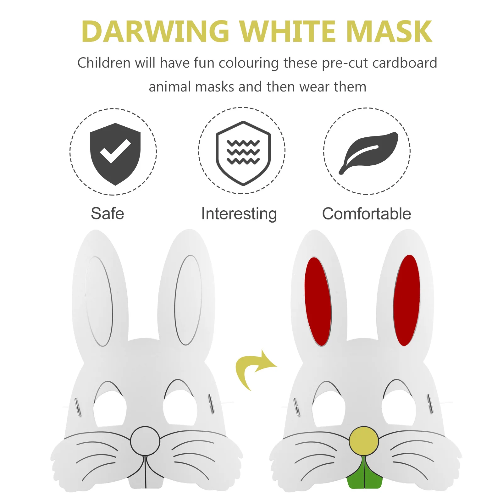 ألعاب الهالوين للأطفال لتزيين أقنعة الوجه الفارغة على الجدران للأطفال #2