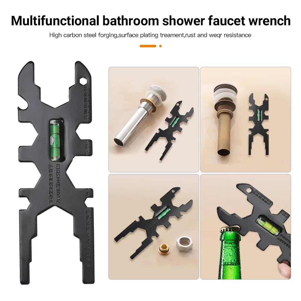 For Kitchen Toilet Bowl Sink Faucet Multifunctional Bathroom Wrench Counter Basin Drain Hose Installation Spanner Repair Tool