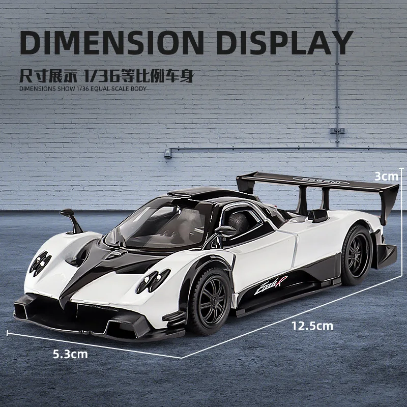 1:36 Utopia Zonda Huayra  Alloy Sports Car Model Boys Toy Cars Advanced Collection Decoration for Room