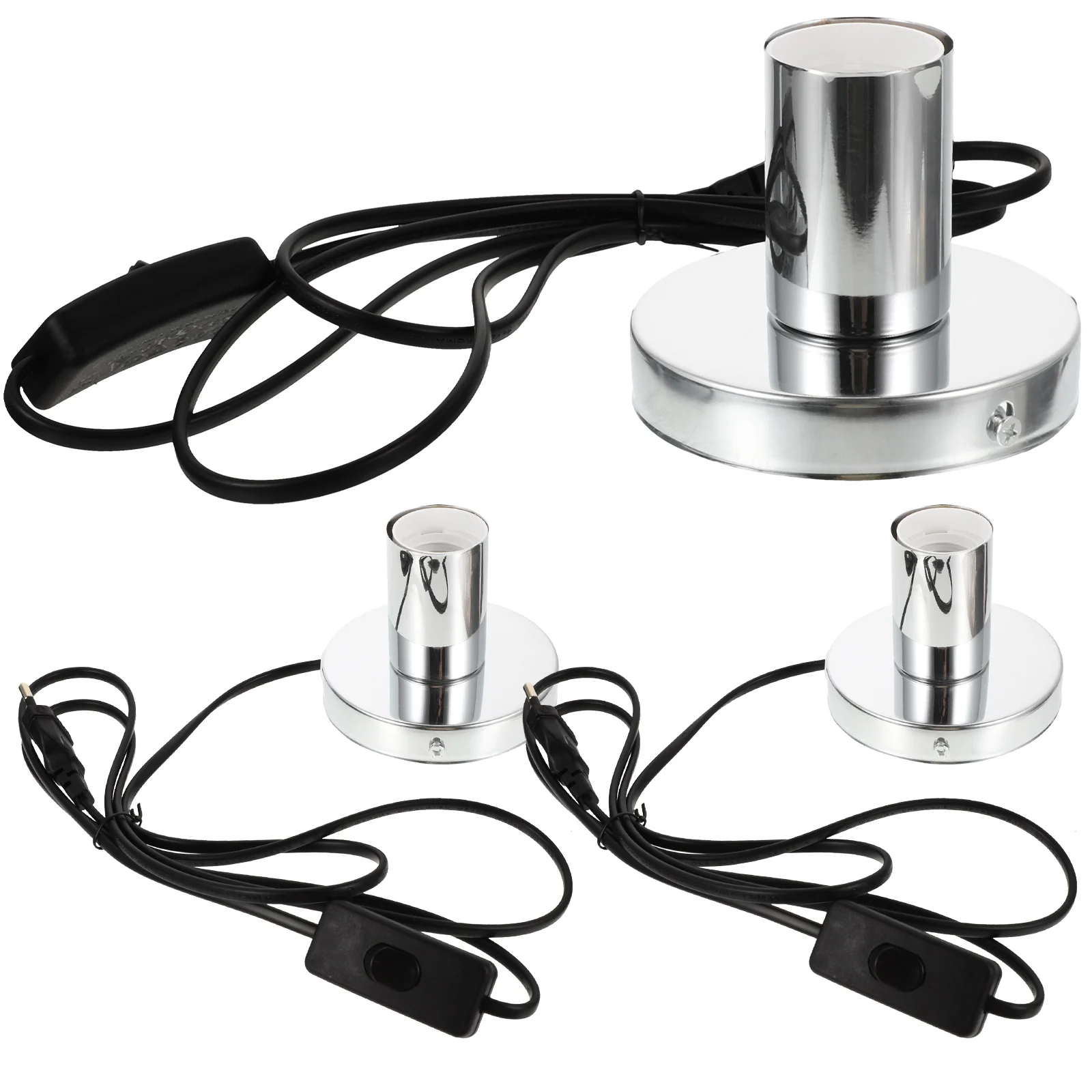 

3pcs E27 Bulb Socket Lamp Base Wired Black Replacement Parts Socket Holders for Table Lamp Repair Lighting Accessories