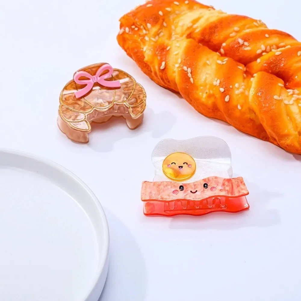 

Headdress Cute Croissant Shark Clip Sweet Acetic Acid Acetate Hair Crab Clip Colorful Toast Delicious Food Claw Clip Gift