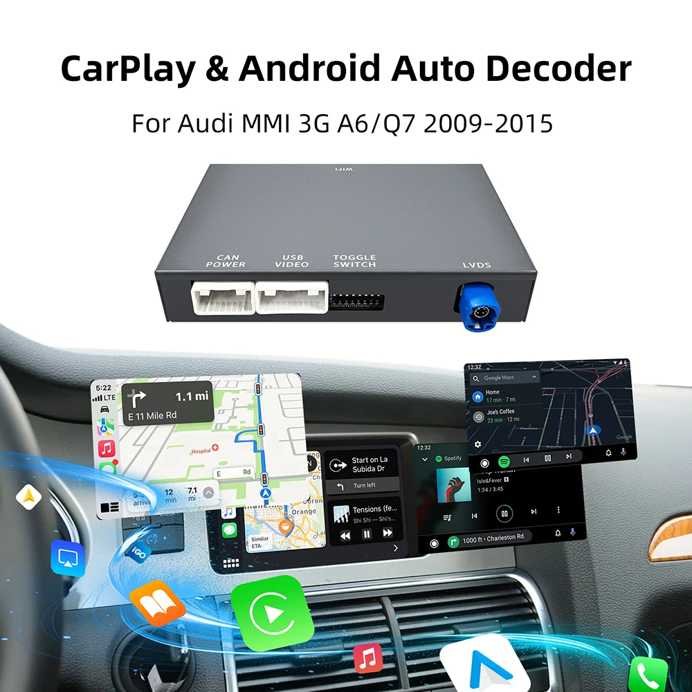 OEM Screen Upgrade Decoder Box for Audi A6,Q7 2009-2015, 6.5