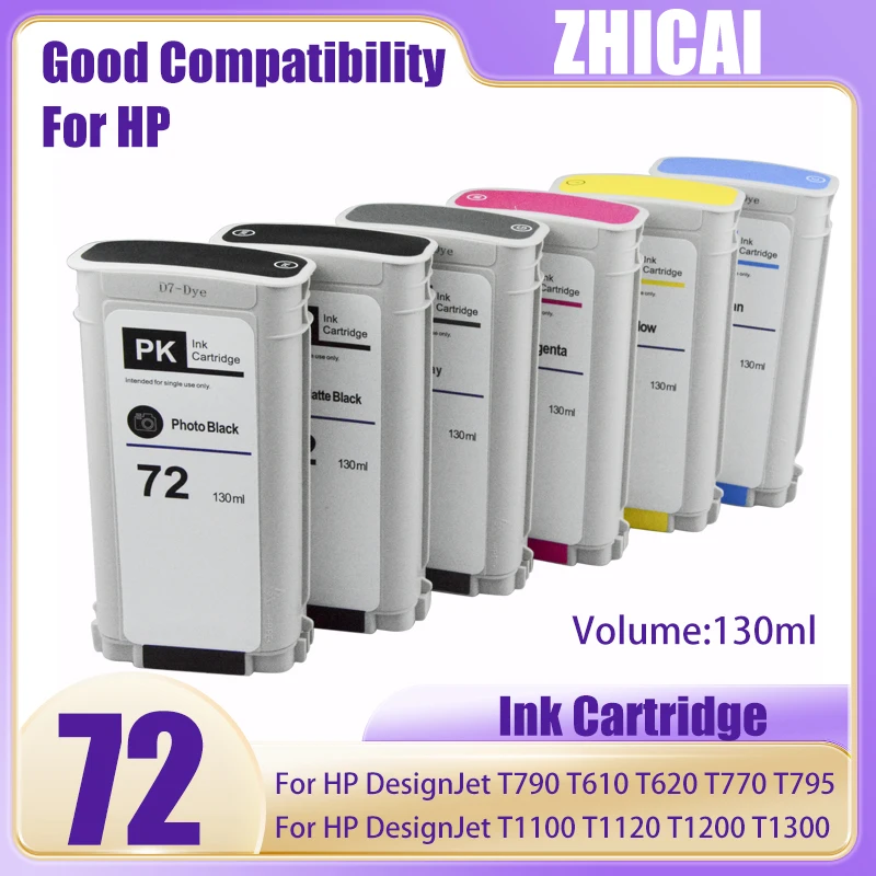 For HP 72 Compatible Ink Cartridge  with chip For HP T790 T610 T620 T770 T795 T1100 T1120 T1200 T1300