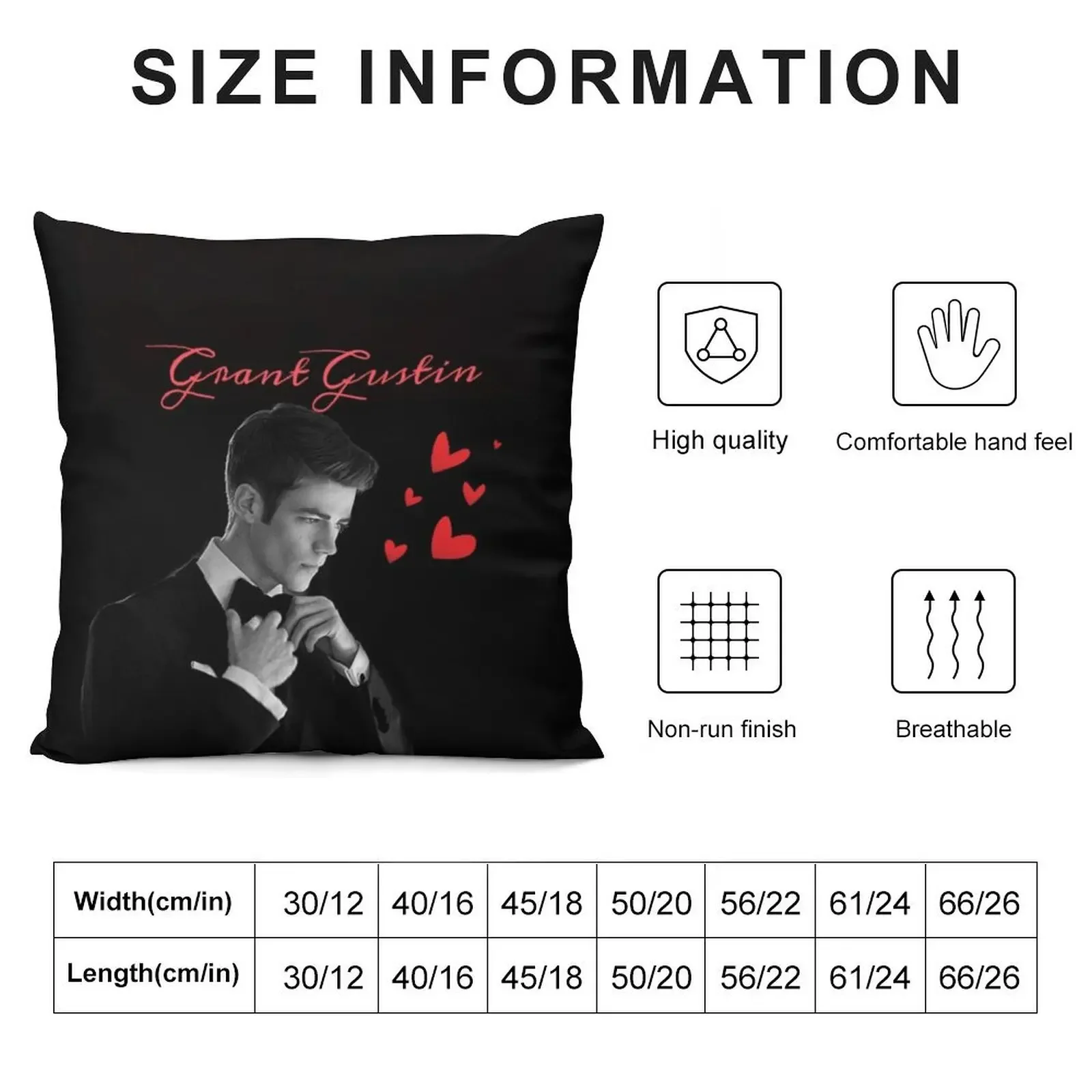 Grant Gustin Throw Pillow Marble Cushion Cover Christmas Pillow pillow