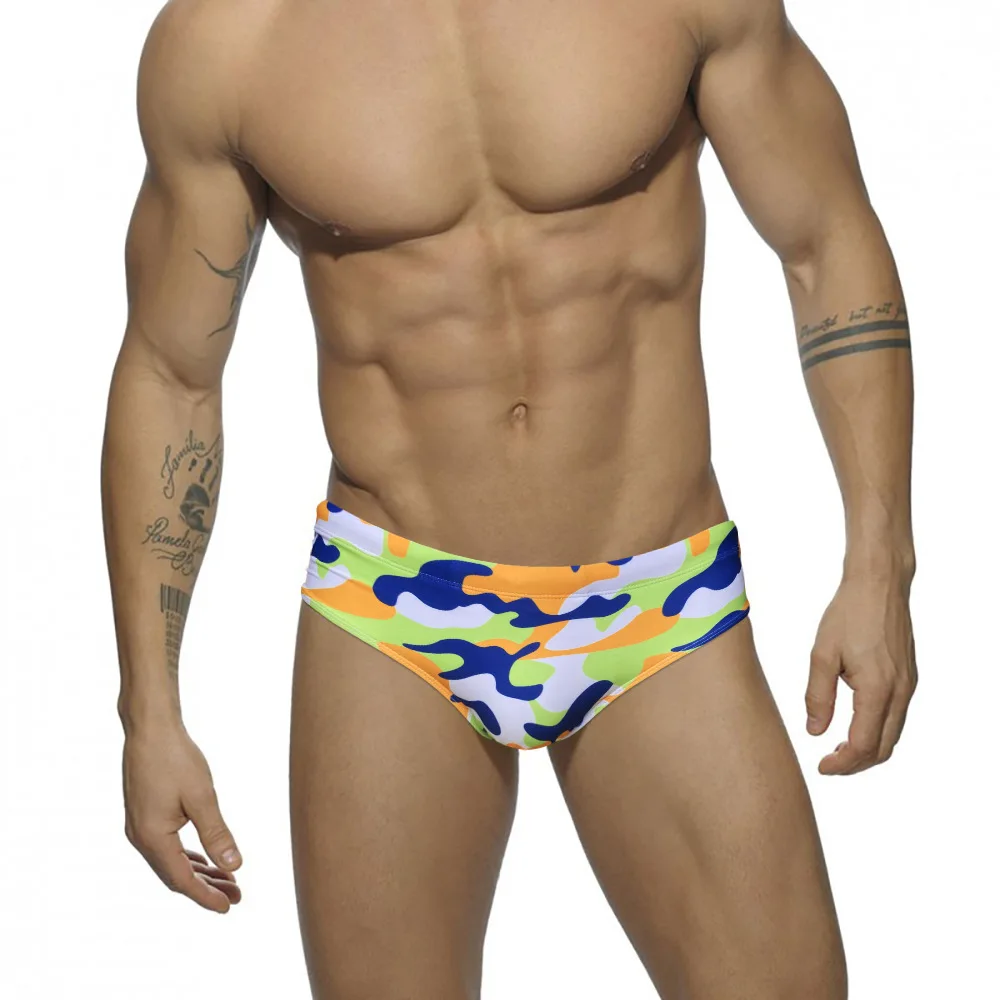 Camouflage Men's Swimsuit Low Waist Fashion Swimsuit Sports Fitness Surf Brief 10021