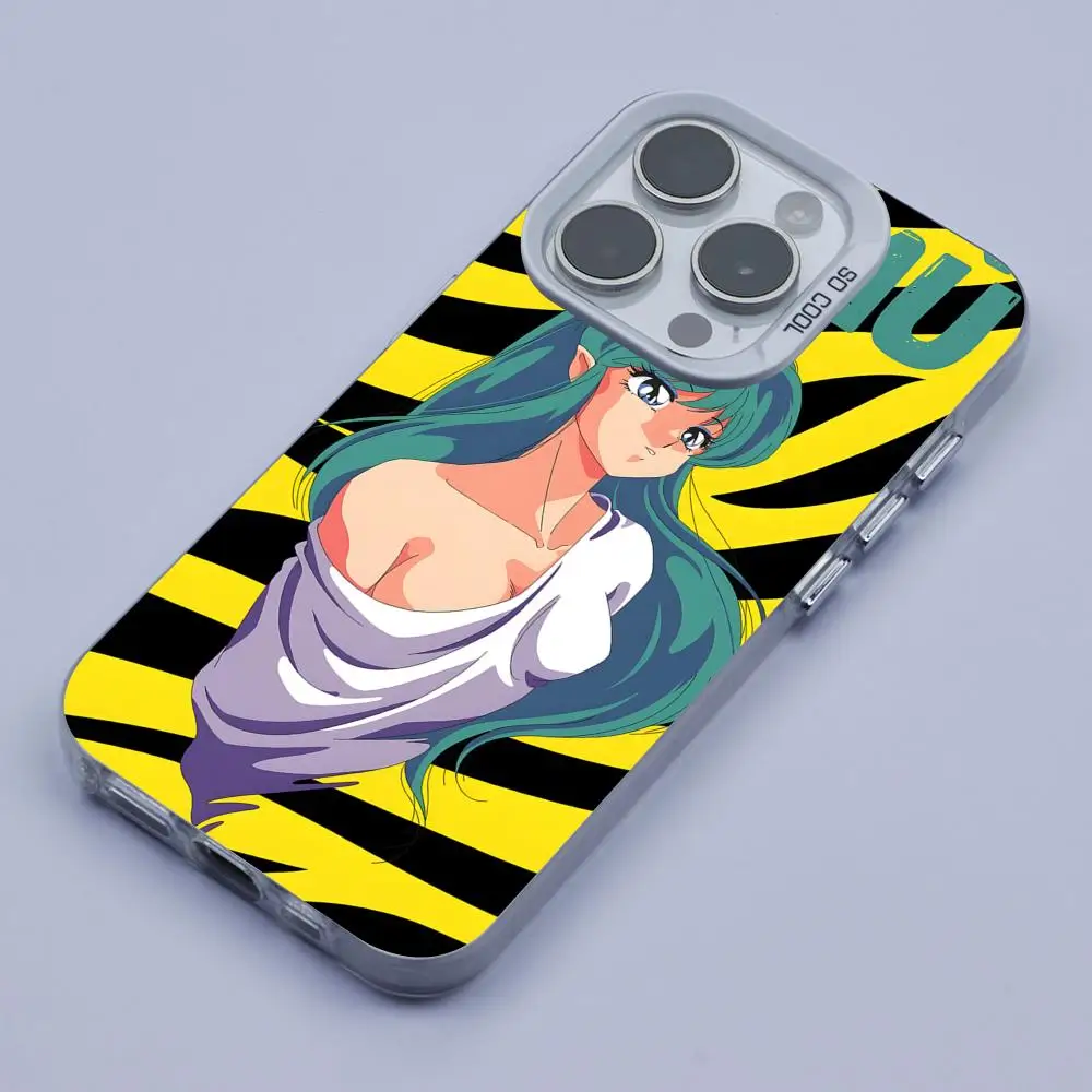 Urusei Yatsura Lum قضية الهاتف المحمول آيفون 17 16 15 14 13 12 11 X XR XS 8 7 Pro Max Plus غطاء أبيض شفاف