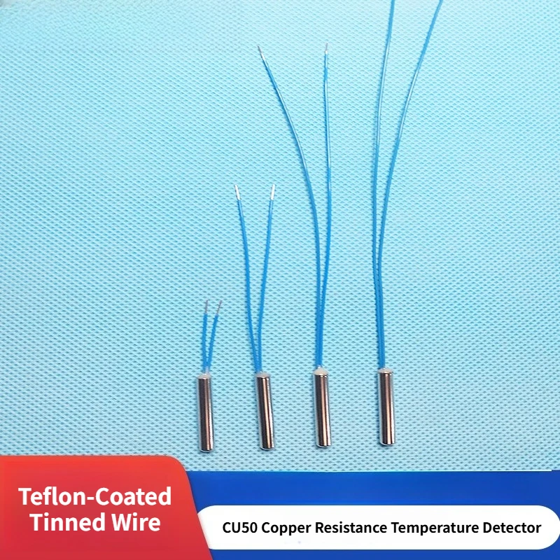 10PCS CU50 RTD Temperature Sensor Probe Element, Copper Thermistor Sensing Probe, Waterproof and Oilproof Temperature Sensor
