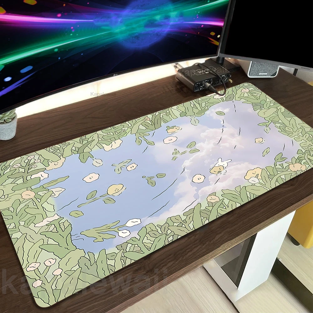 Kawaii Cute Large Mouse Pad Gamer Mousepad Gamers Mouse Mat Office Rubber Desk Mats Gaming Speed Keyboard Mat XXL 900x400mm