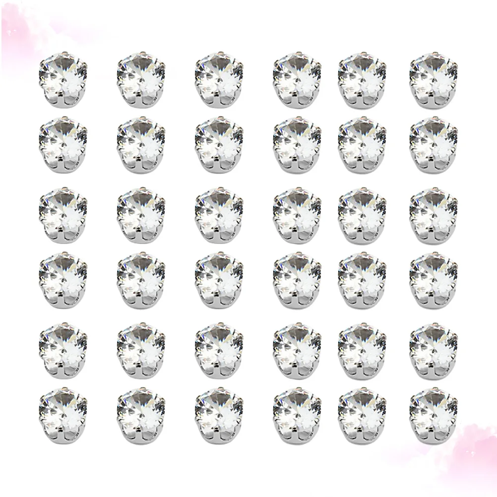

50 Pcs Zircon Holder Ring The Jewelry Part Rhinestone DIY Accessories Zircon-studded Miss