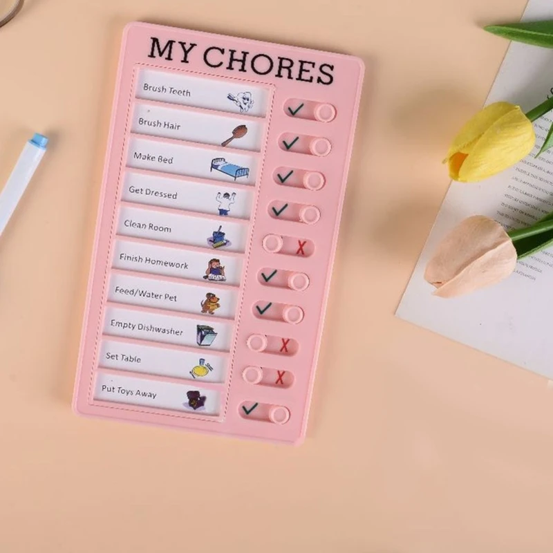 My Chores Checklist Board Portable RV Checklist Board Practical Adjustable Removable Elder Daily Care Checklist Board F19E