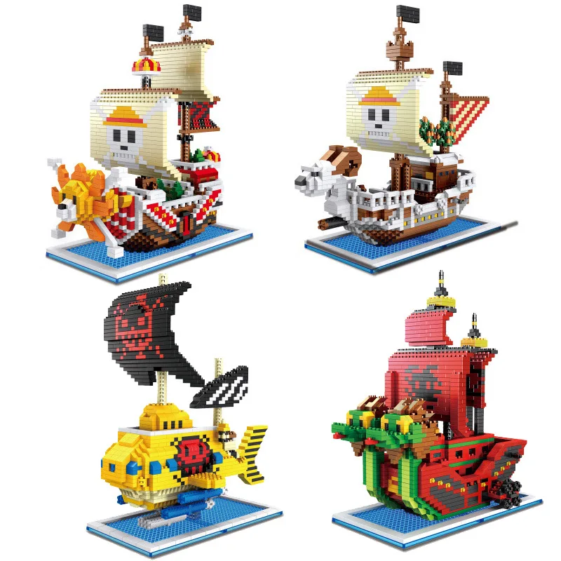 Oceano navio pirata plástico modelo 3d blocos de construção kits, montar guerras veleiro, para adultos meninos micro mini tijolos brinquedos presentes