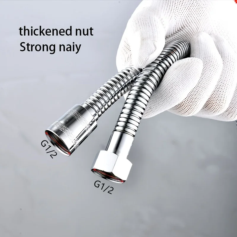 1.3m Flexible Shower Hose Plumbing Hoses Stainless Steel Chrome Bathroom Accessories Water Head Washers Showerhead Pipe