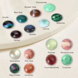 2PCS 4mm 6mm 8mm 10mm Round Flatback  cabochons made of natural stones,High Quality Polished Gemstone Cabochons Beads