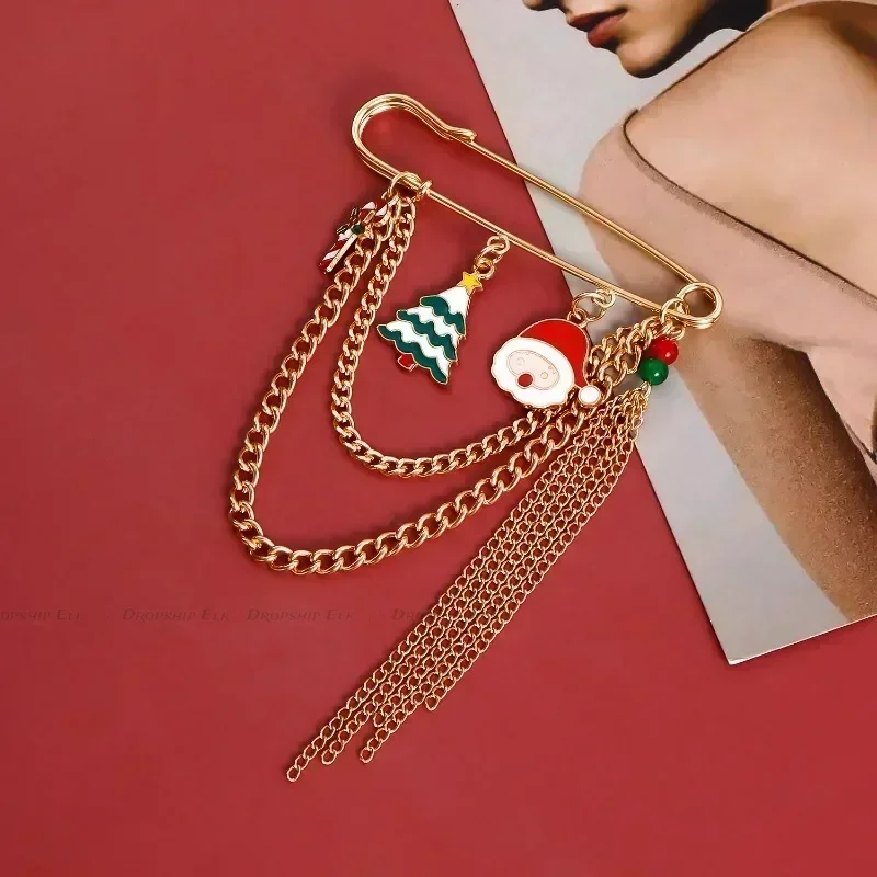 Модные милые эмалированные рождественские подвески в виде Санта-Клауса и снеговика, брошь, значок, рождественская булавка на лацкан, новогодние вечерние ювелирные изделия, подарки