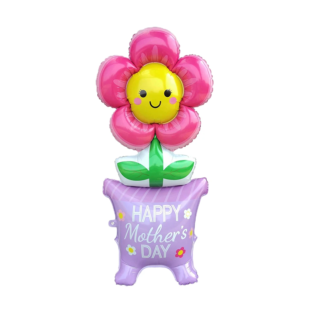 1set 3D Stand Pedestal Mom Heart Foil Balloons Base Floriation Mother\'s Day Balloon Mother\'s Day Party Decorations
