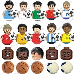 MOC Football & Basketball Sports Star Model Bricks Series Characters Mini Action Figure Building Blocks Kids Toys For Gifts