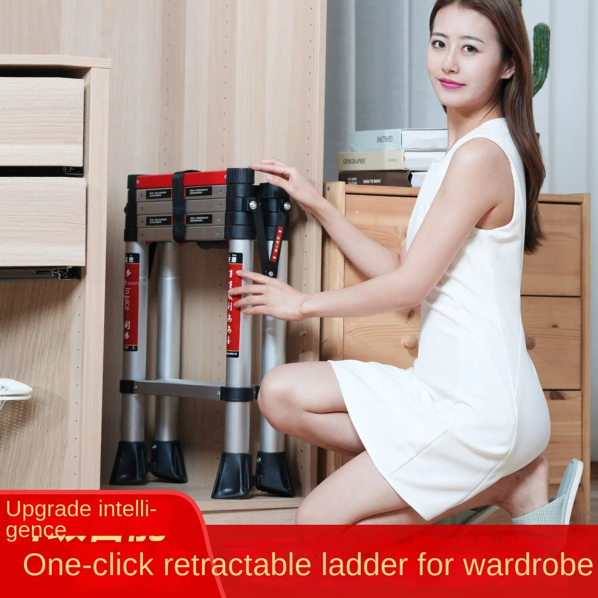 Household Aluminum Alloy Ladder Collapsible Trestle Ladder Indoor Thickening Telescopic Ladder Multifunctional Ladder Elevator