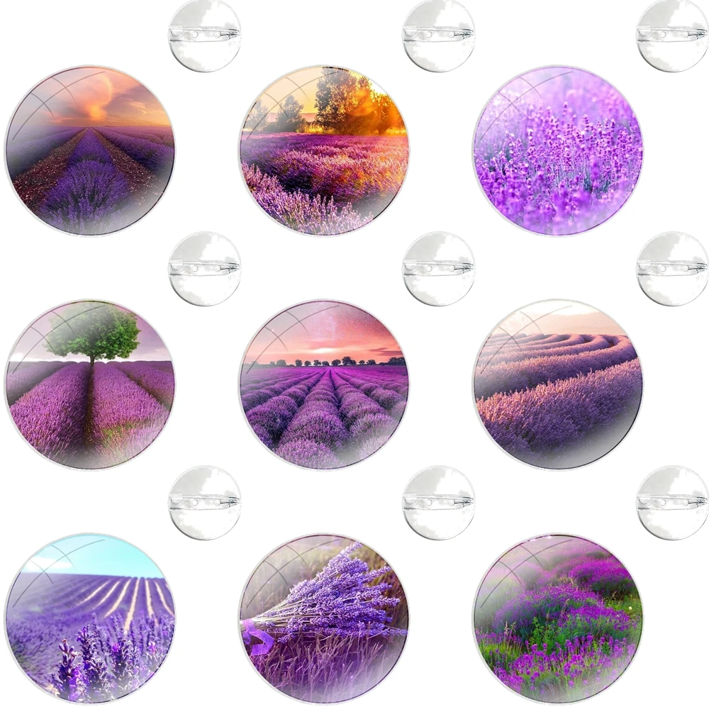 Badge Brooch Pin Accessories For Clothes Backpack Decoration gift lavender Purple flowers