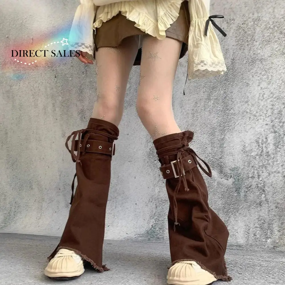 

Trendy Y2k Leg Warmers Spicy Girl JK Trumpet Leg Covers Footcover Brown Pile Up Socks Fall Winter