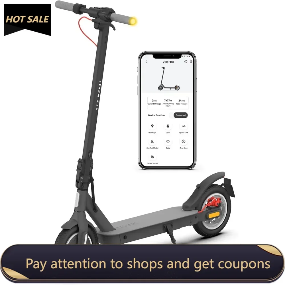 

Electric Scooter with Turn Signals - 19.9 Miles Range & 18 MPH, 350W Motor, 10" Inner-Support Tires, Dual Braking System