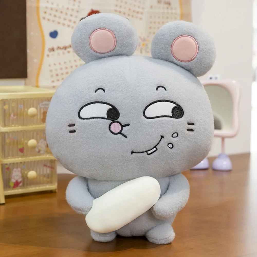 어린이용 큰 쥐 모양 쌀통 회색 봉제 쥐 인형 귀여운 동물 베개 홈 데코