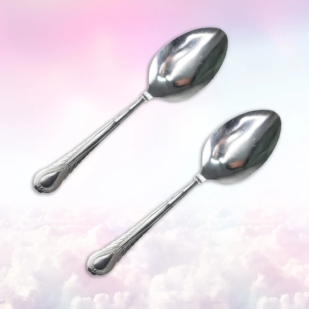 2pcs Mind Spoon Tricks Props Durable Funny Spoon For Stage Close-Up Props Performance Close Up Silver
