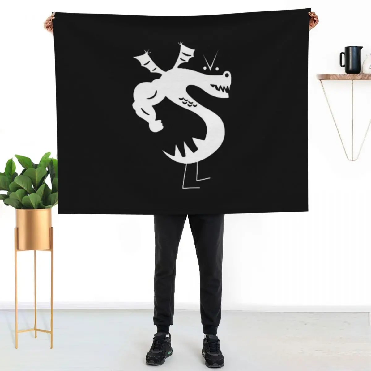 

Trogdor the Burninator Dragon Throw Blanket Warm Flannel Blanket for Couch Chair Bedroom