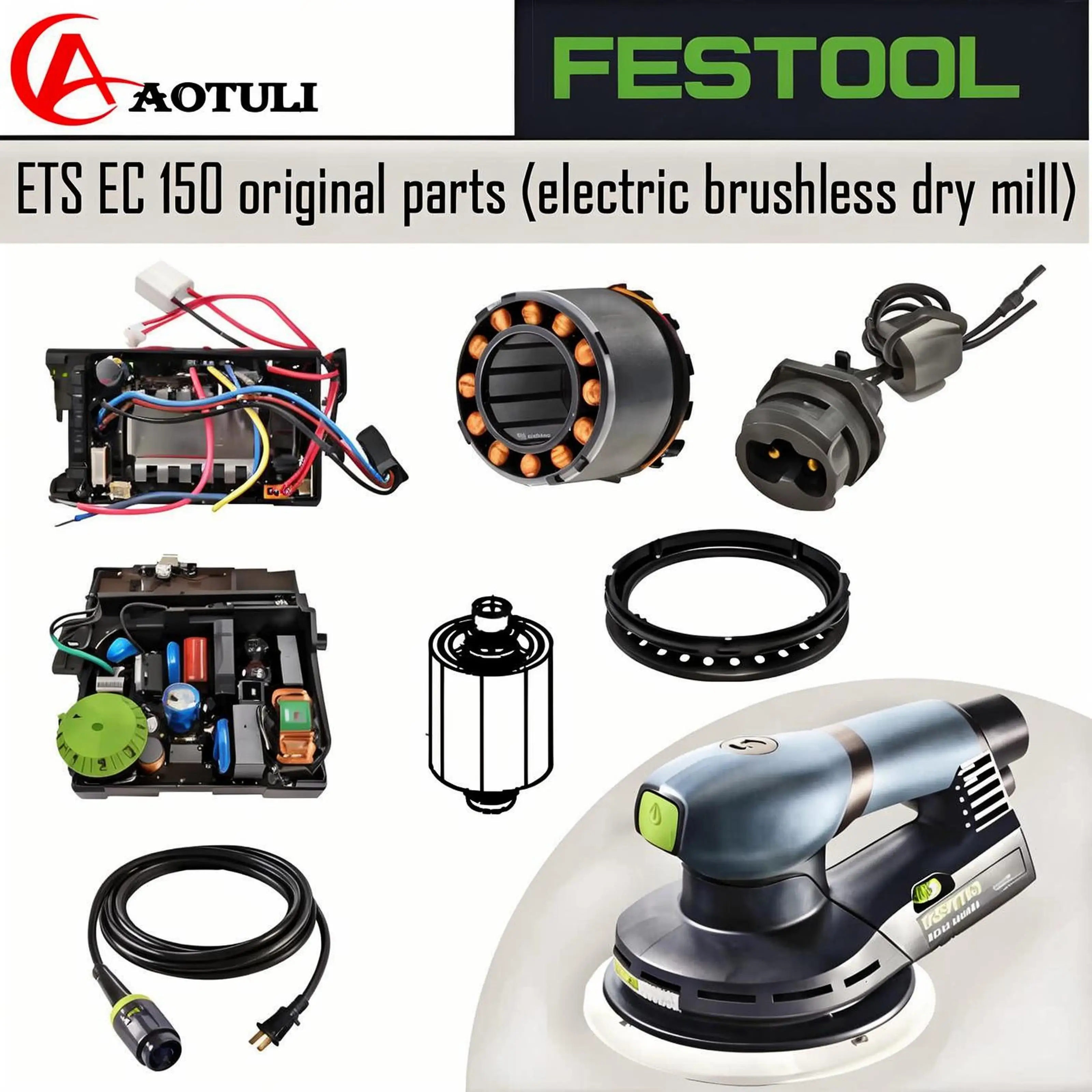 Original Accessory FESTOOL Electric Brushless Dry Mill ETS EC150/3 150/5  Rotor Stator Circuit Board Bearing Assembly