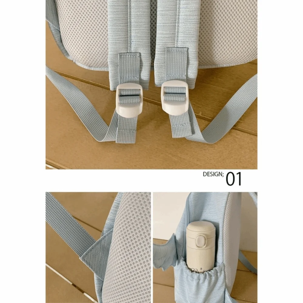Y2k Süßer Engelsflügel-Rucksack, minimalistisch, mit mehreren Taschen, Nylon-Rucksack, große Kapazität, niedlicher Schulrucksack für Studenten, Alltagsrucksack – Detail 3
