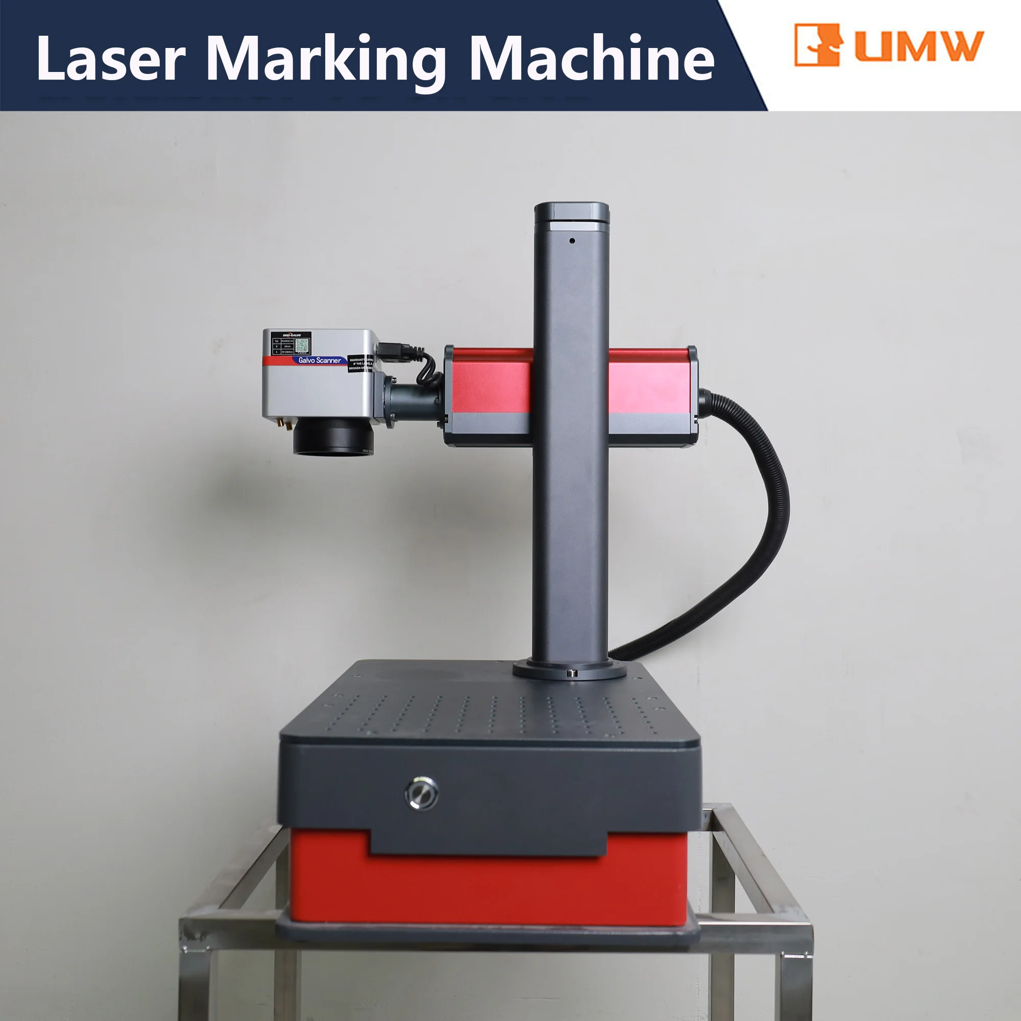 

UMW Laser Marking Machine 30W 50W Fiber Laser Laser Engraver Rotary Column & Head Integrated For PVC Plastic Stainless Steel
