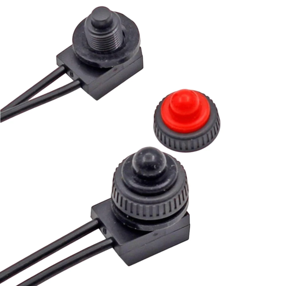 1 PC 12V Waterproof Latching Push Button On-Off Switch With Leads Wire Plant Lamp Agricultural Irrigation Cultivation Switch