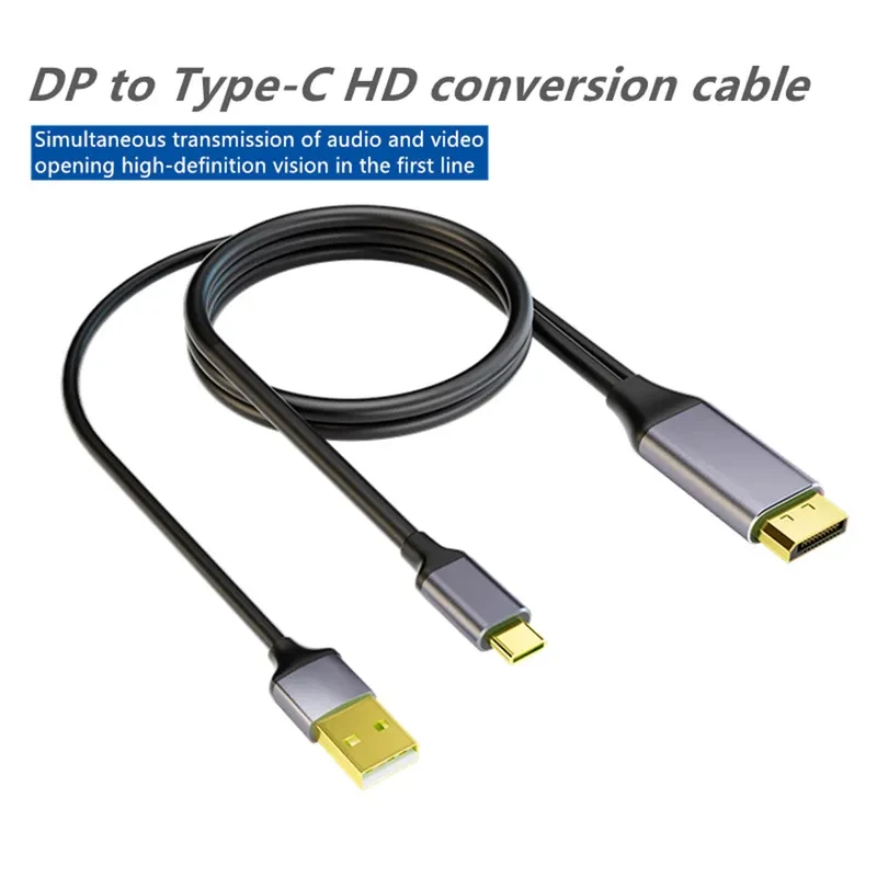 Unidirectional Displayport to USBC cable 4K@60Hz DP to Type C adapter Cable used for Computer Monitor Projector Portable Screen view 2