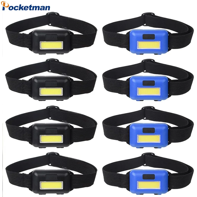 

8Pack LED Headlamp Adults Kids Head Flashlight Waterproof Portable Ultra Bright COB Headlight 3Modes for Running Reading Camping