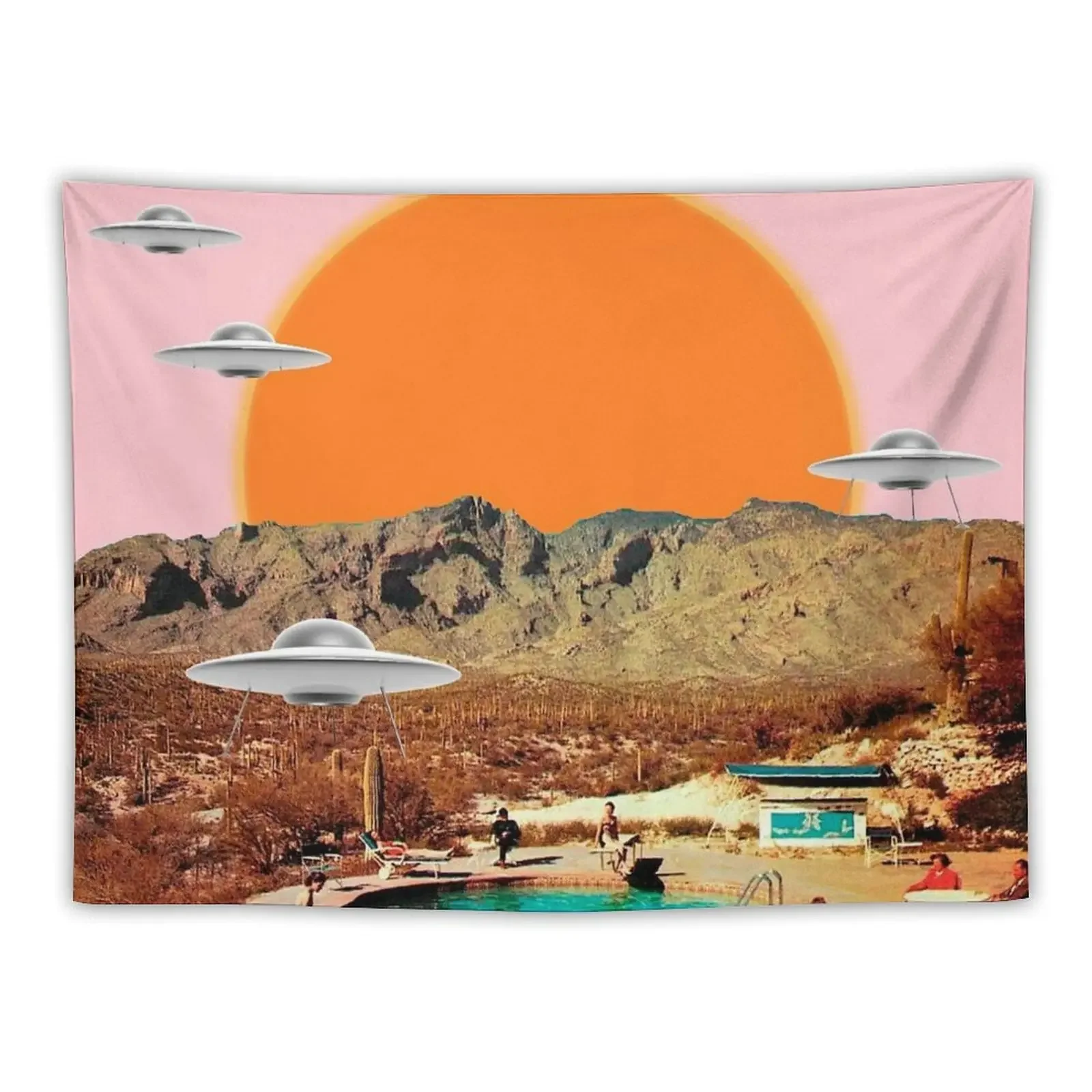 They've arrived! UFOs landing in the desert Tapestry Wall Coverings Cute Room Decor Tapestry