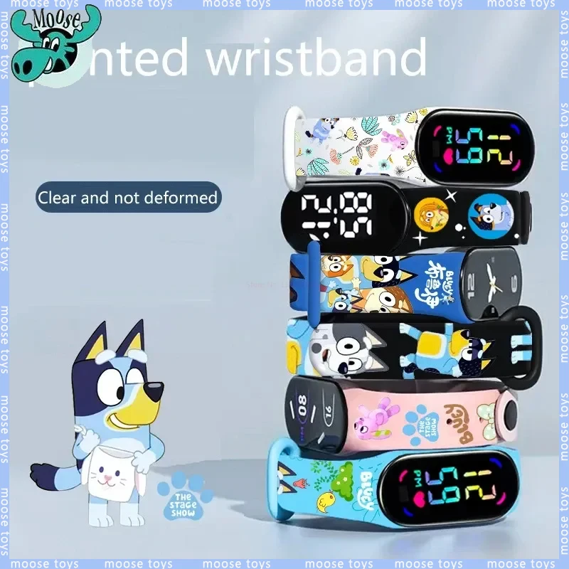 Moose Bluey Family Printed Electronic Watch Bracelet Suitable For Xiaomi Bracelet Nfc Bracelet Wrist Strap Kids Birthday Gifts