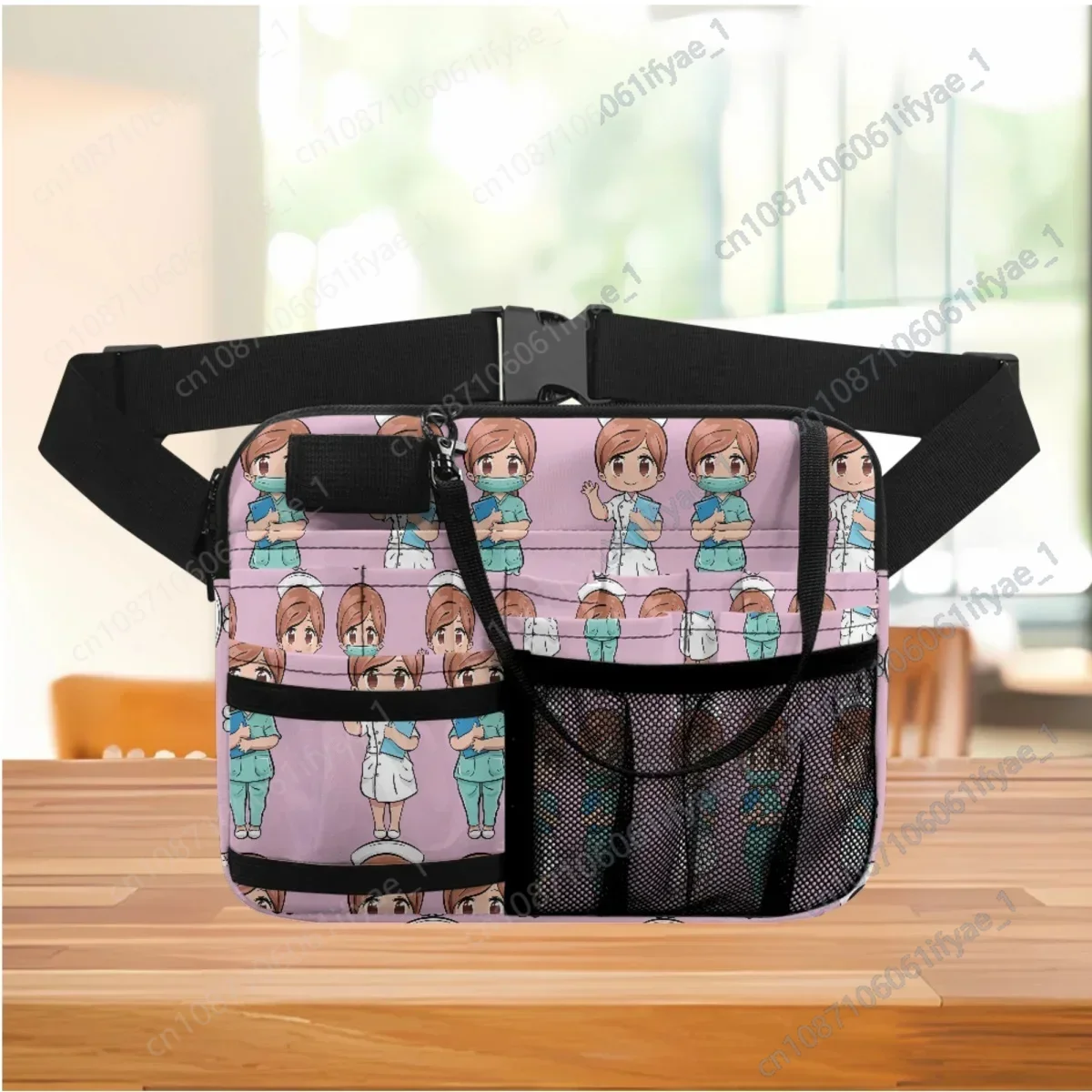 Riñonera con estampado de enfermera médica, bolsa de cintura ajustable, bolsa de cinturón, organizador portátil, accesorios de enfermería