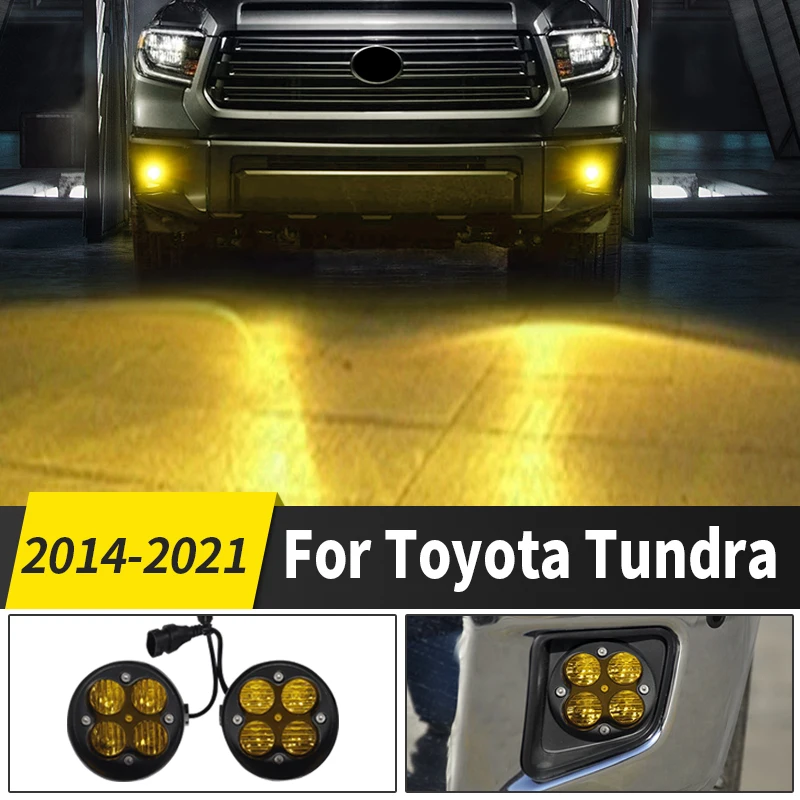 

Applicable to Toyota Front Fog Lamp Assembly Led Front Bumper Bright Gold Fog Lamp Modification Accessories for 2014-2021