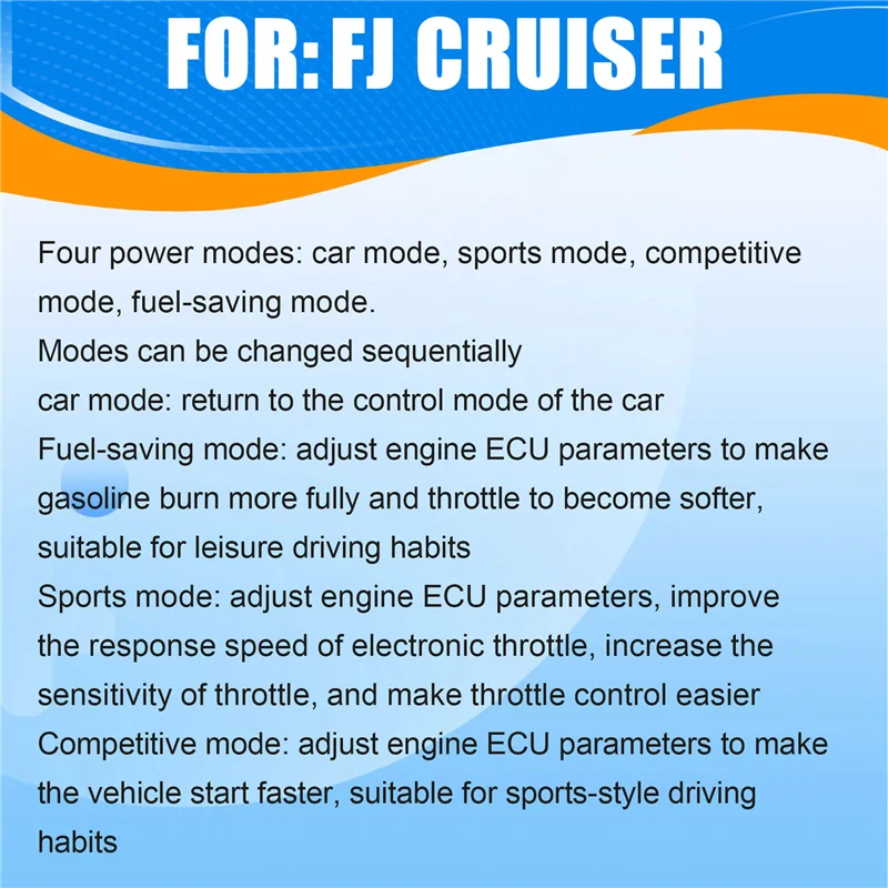 

A80X-For Toyota FJ Cruiser Power Module External ECU Unlock Sports Mode Throttle Power Modified Throttle Controller Switch