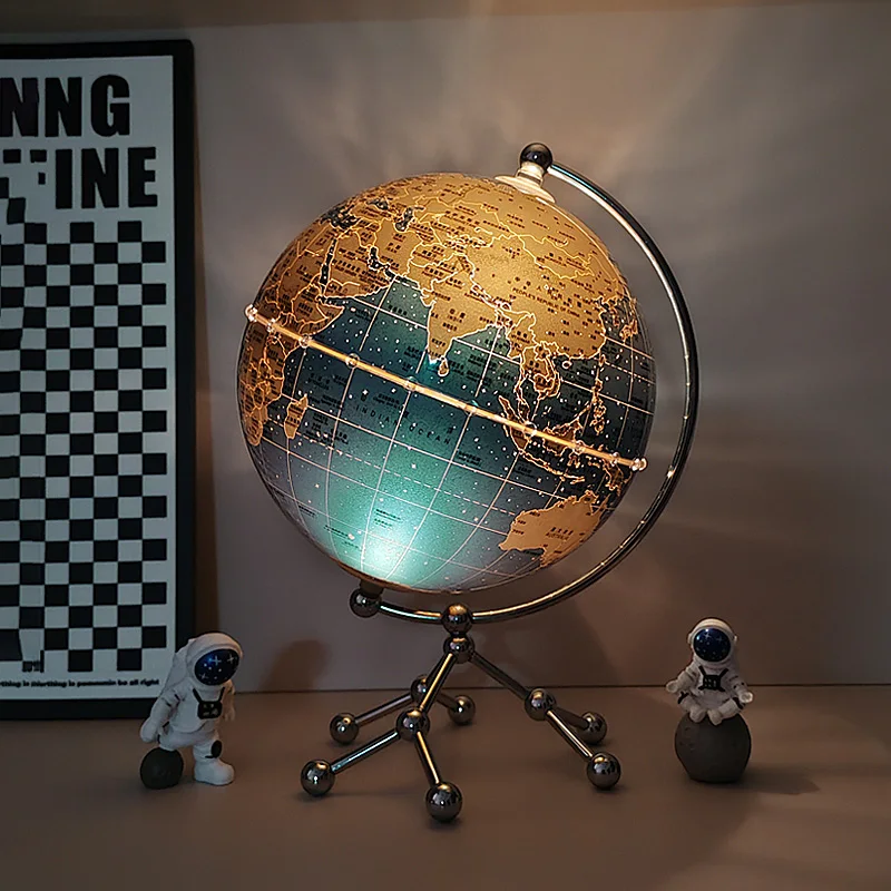 

Luminous globe three-dimensional suspended living room ornament