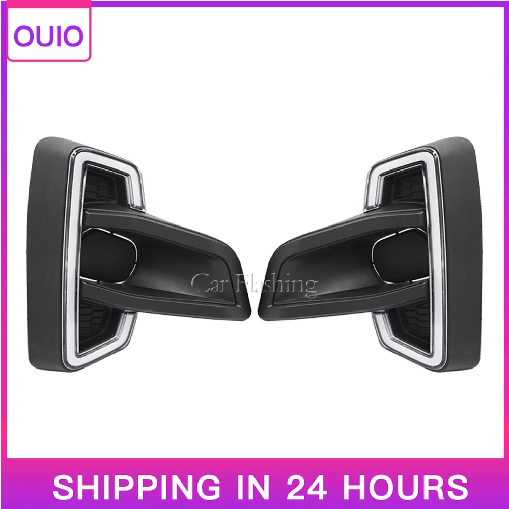 OUIO 2 Pcs LED Daytime Running Light for Toyota Hilux Revo Rocco 2018-2020 Turn Yellow Signal Relay 12V DRL Daylight